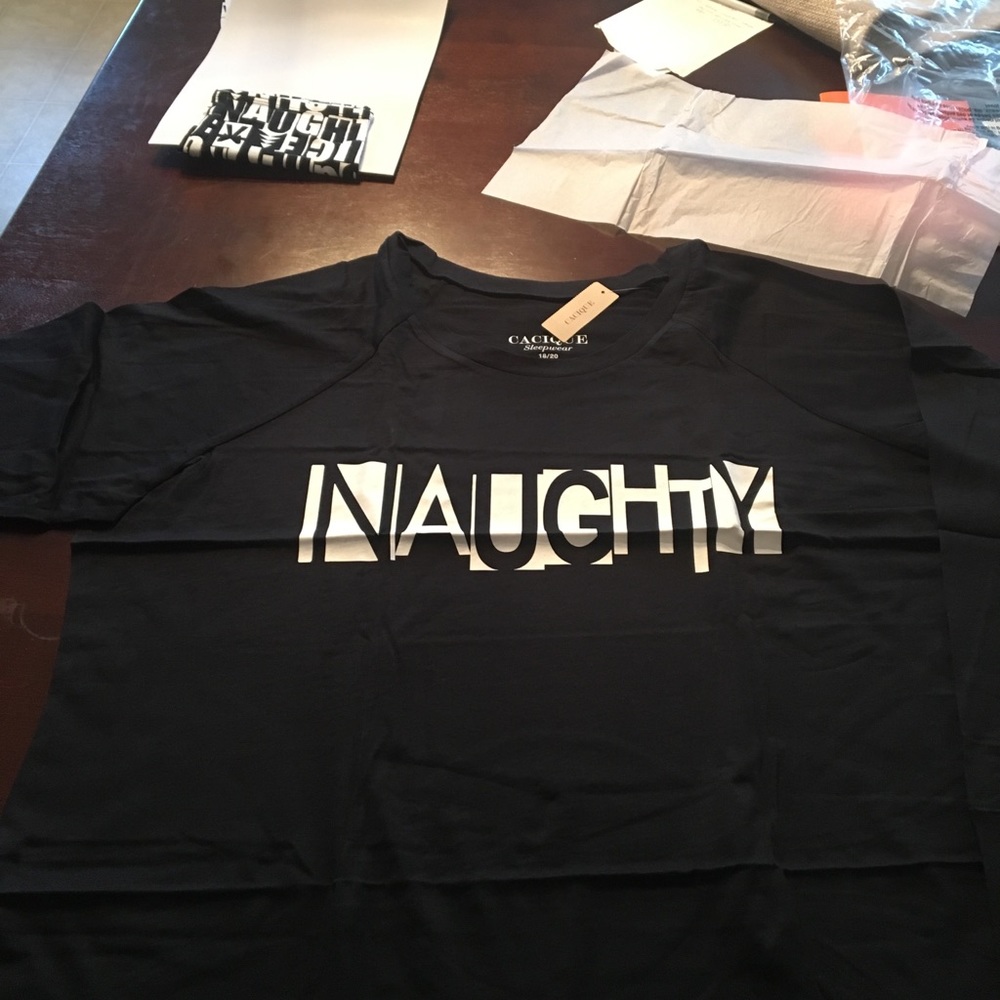 Cacique 2 piece Naughty legging pj set/Black